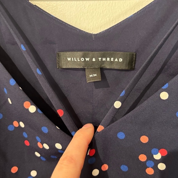 🎉4/30$🎉 Willow And Thread Navy Polka Dot Dress - Size Medium - Picture 2 of 5